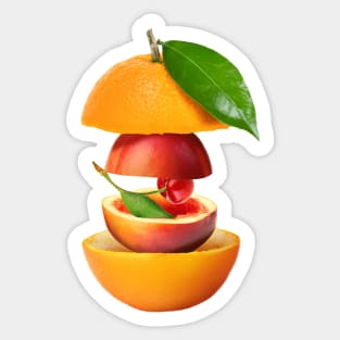 Orange Peach Cherry Gifts Vegetarian Sticker